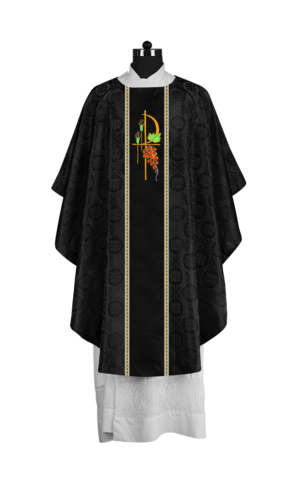 Premium Gothic Chasuble Adorned with Embroidered Motif