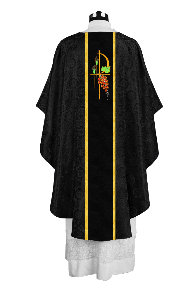 Gothic Chasuble with Elegant Embroidered Liturgical Motif