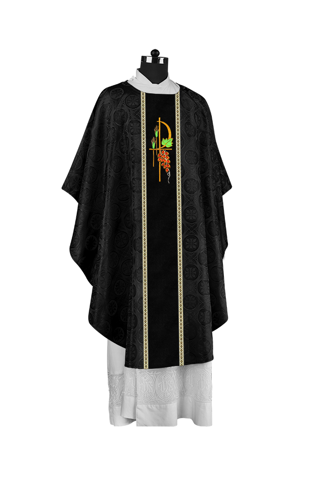 Premium Gothic Chasuble Adorned with Embroidered Motif