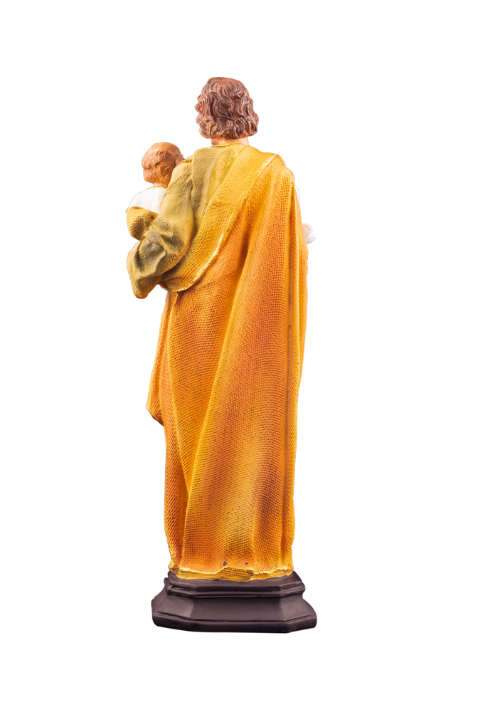 12" Saint Joseph with Lily and Jesus Statue