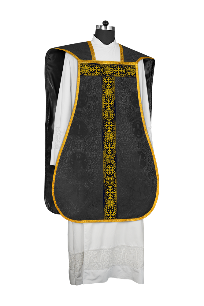 Fiddleback Vestment with Motif and Woven Braided Trims