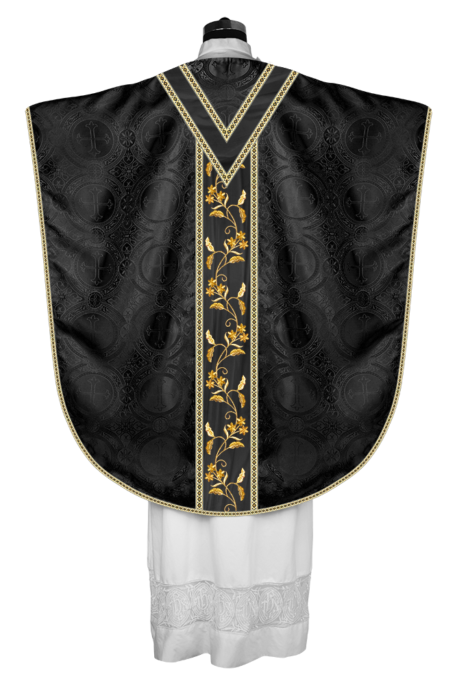 Borromean chasuble vestment ornated with floral design and trims