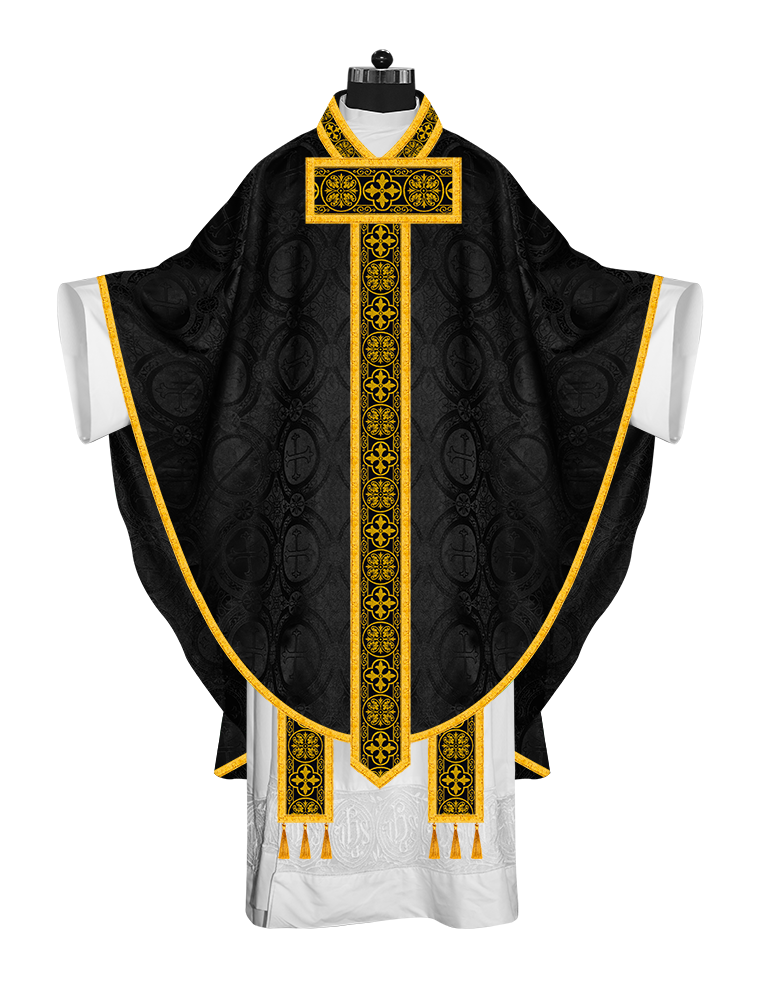 Gothic Chasuble Vestment with Woven Braided Trims