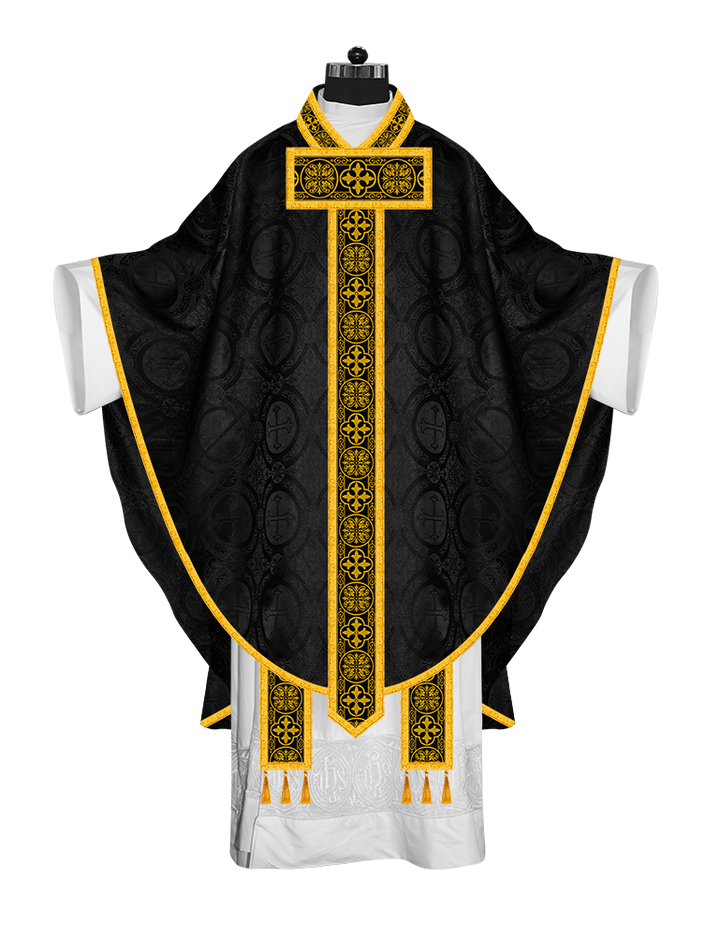 Gothic Chasuble Vestment with Woven Braided Trims