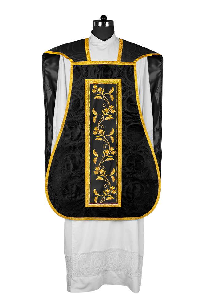 Elegant Roman chasuble vestment - Floral collection