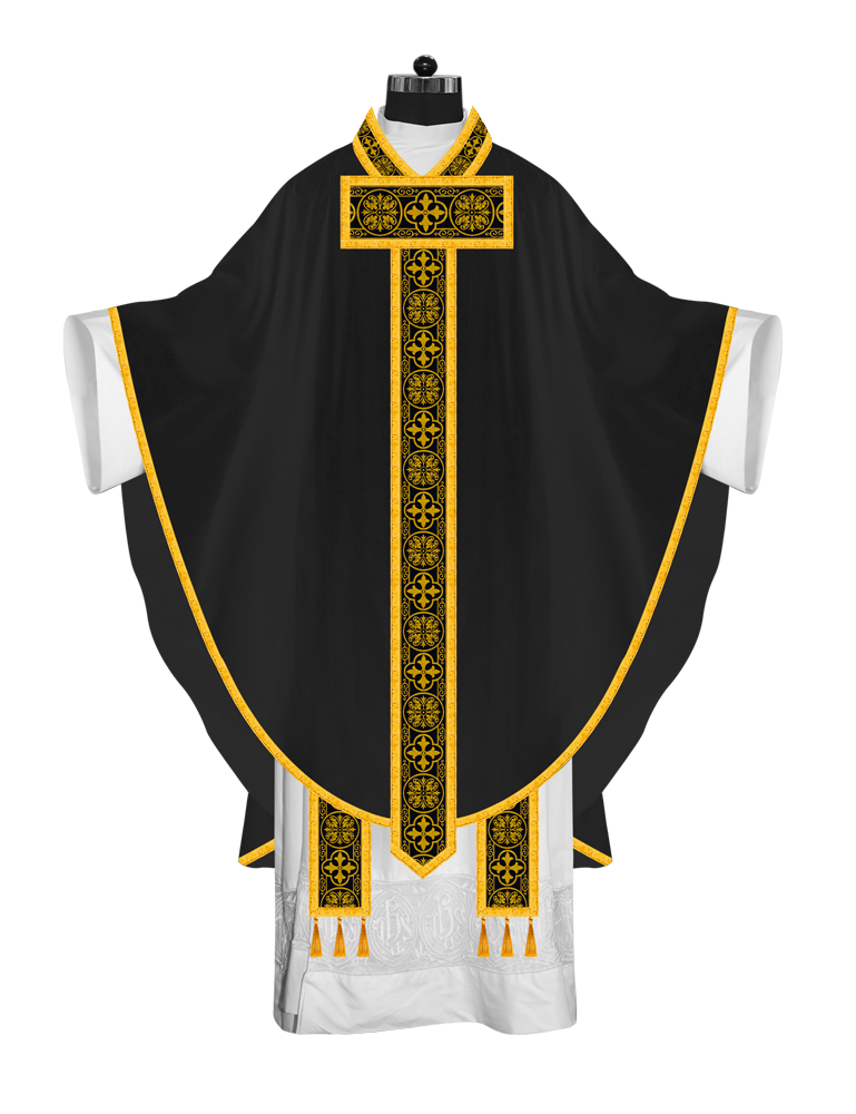 Gothic Chasuble Vestment with Woven Braided Trims