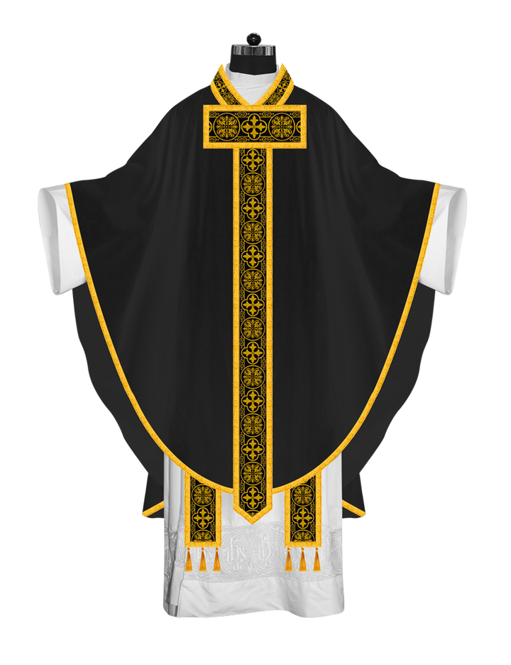 Gothic Chasuble Vestment with Woven Braided Trims