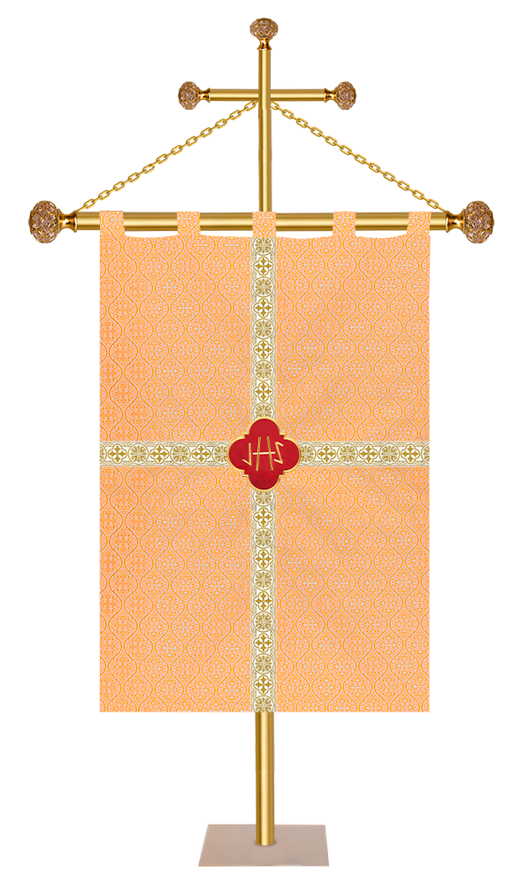 Traditional Church Banner with Embroidered Motif