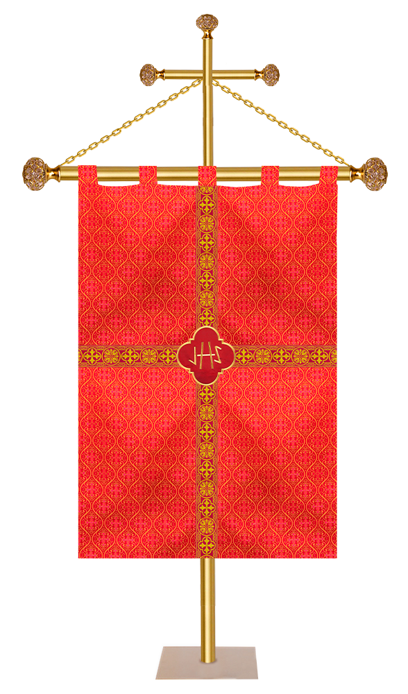 Liturgical Church Banner with Ornate Trims