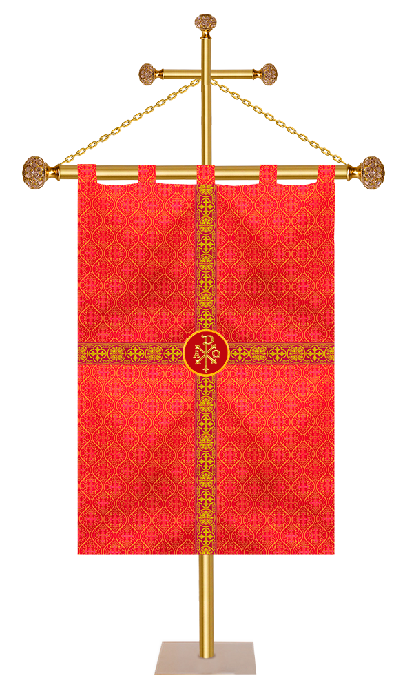Embroidered Church Banner with Spiritual Motif