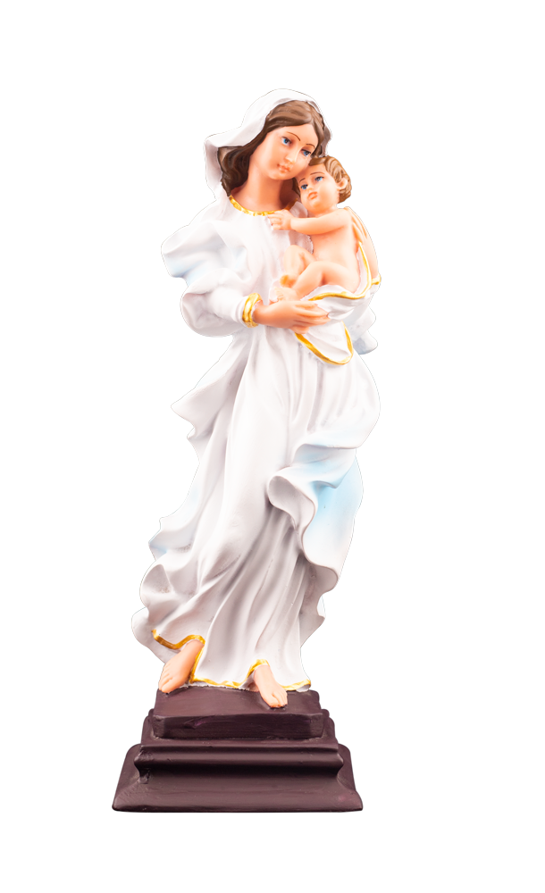 Statue of a woman holding a child 