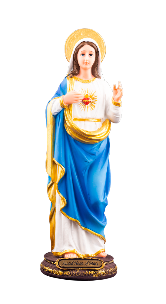 12" Sacred Heart of Mary Statue