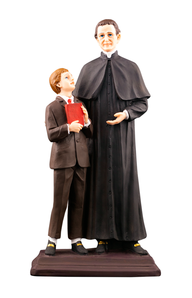 12" Saint Don Bosco & Dominic Savio Statue – Teacher and Student Figurine