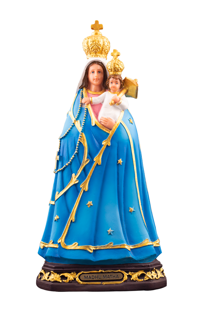 12" Holy Mother of Madhu and Child Jesus Statue