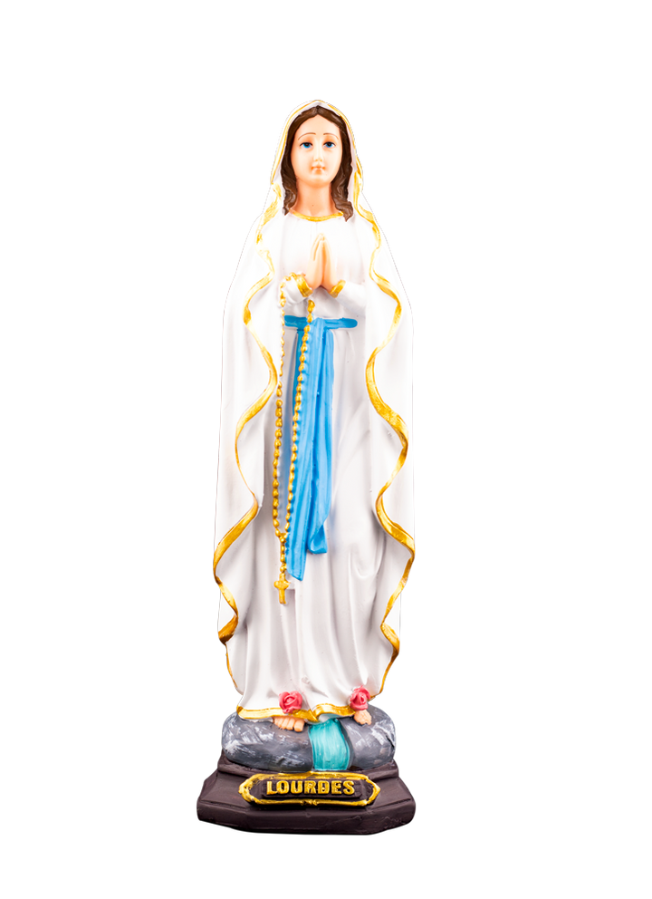 12" Our Lady of Lourdes with Roses Statue