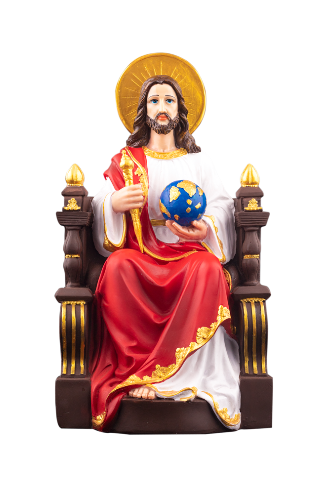 12" Majestic Christ the King Seated on Throne Statue