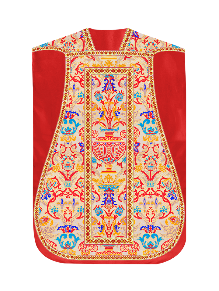 Tapestry Roman Chasuble Fiddleback with Braided Trims