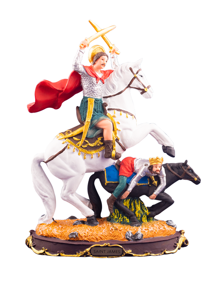 12" Saint James Santiago Statue on Horseback