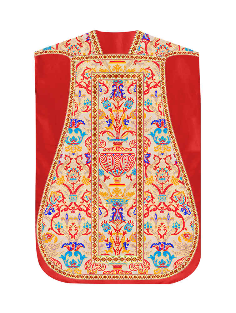 Tapestry Roman Chasuble Fiddleback with Braided Trims