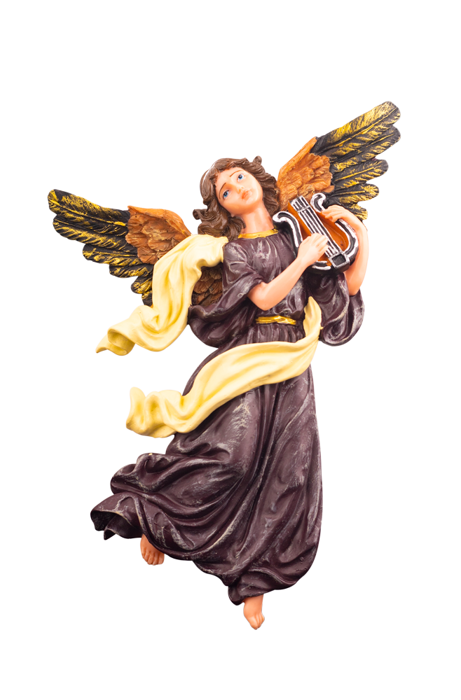 10" Graceful Angel with Lyre Statue