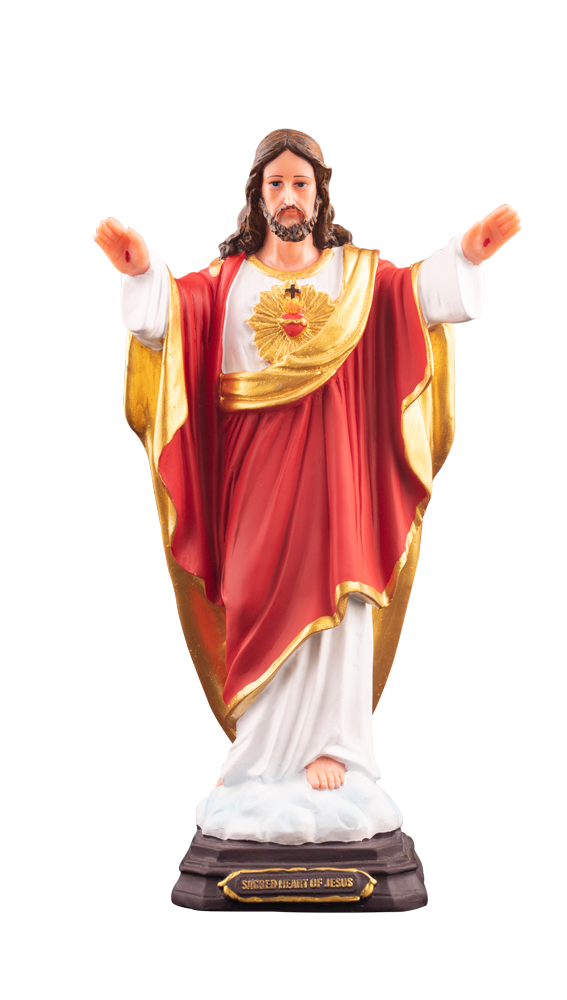 12" Holy Jesus with Sacred Heart Statue