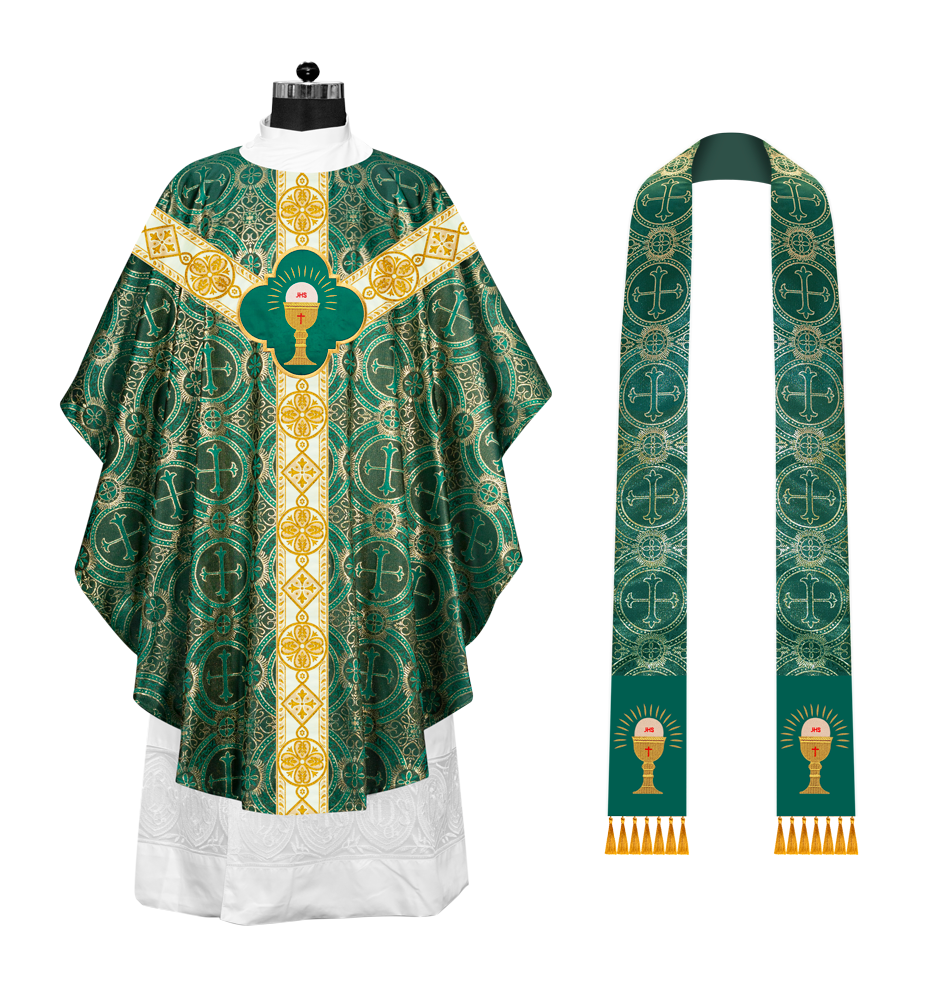 Gothic Chasuble Vestment with Motifs and Trims