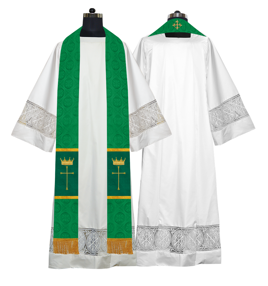 Clergy Stole with Embroidered Liturgical Motif