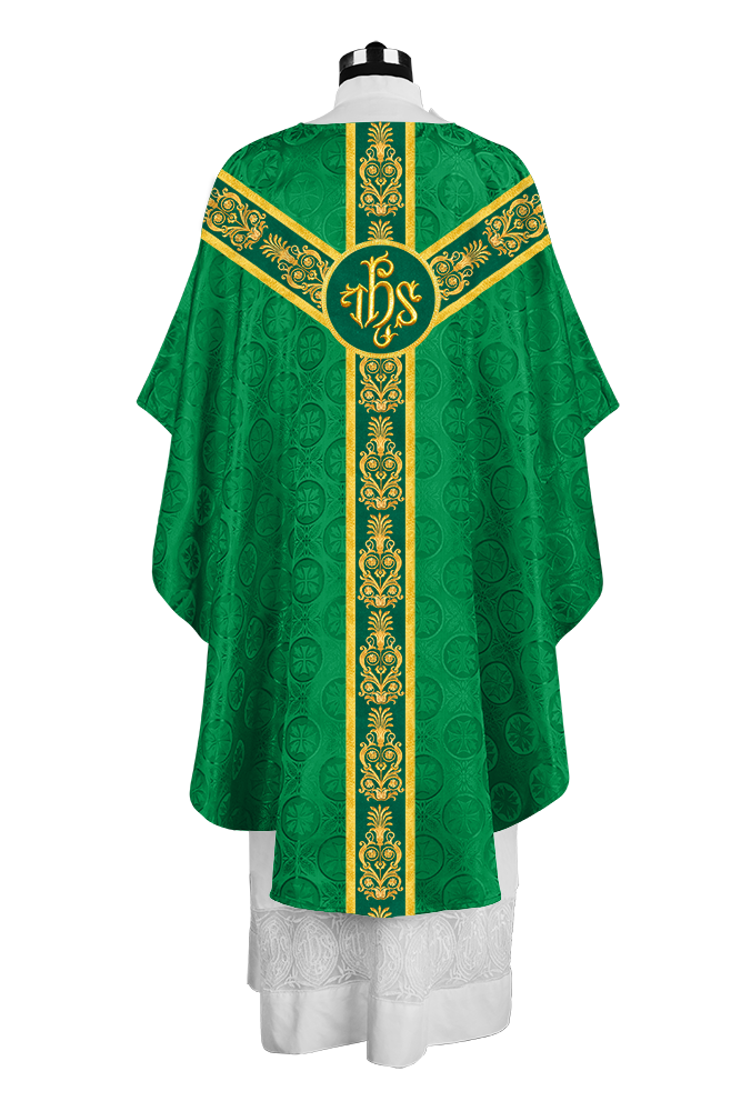 Handcrafted Gothic Chasuble with Traditional Embroidered Orphrey