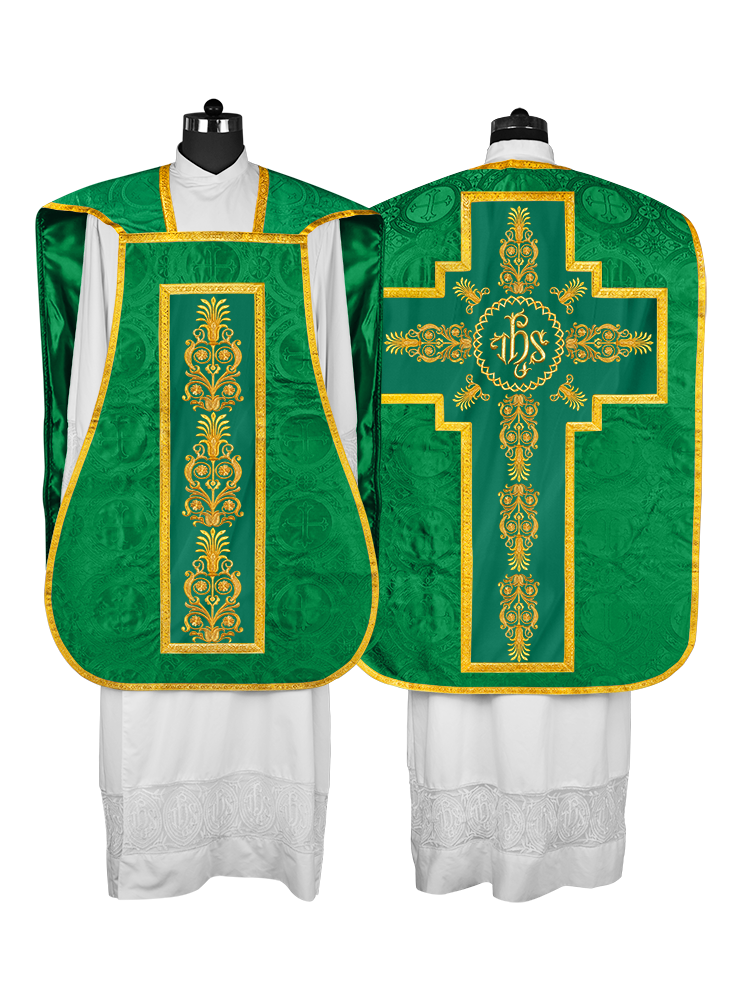 Elegant Roman Fiddleback Chasuble Vestment - Victoria Collection