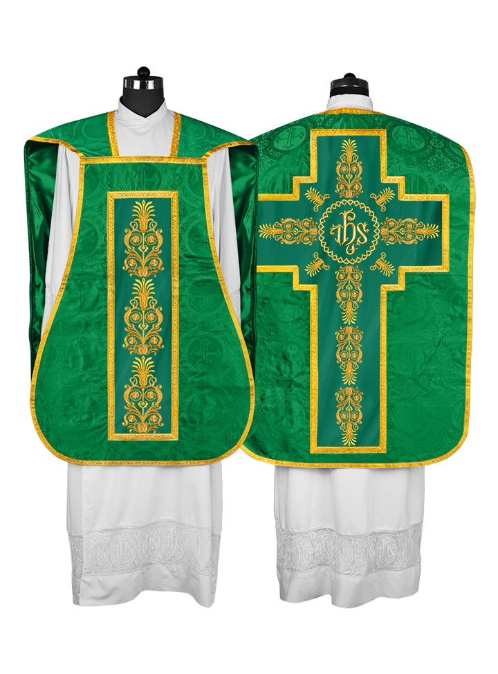 Elegant Roman Fiddleback Chasuble Vestment - Victoria Collection