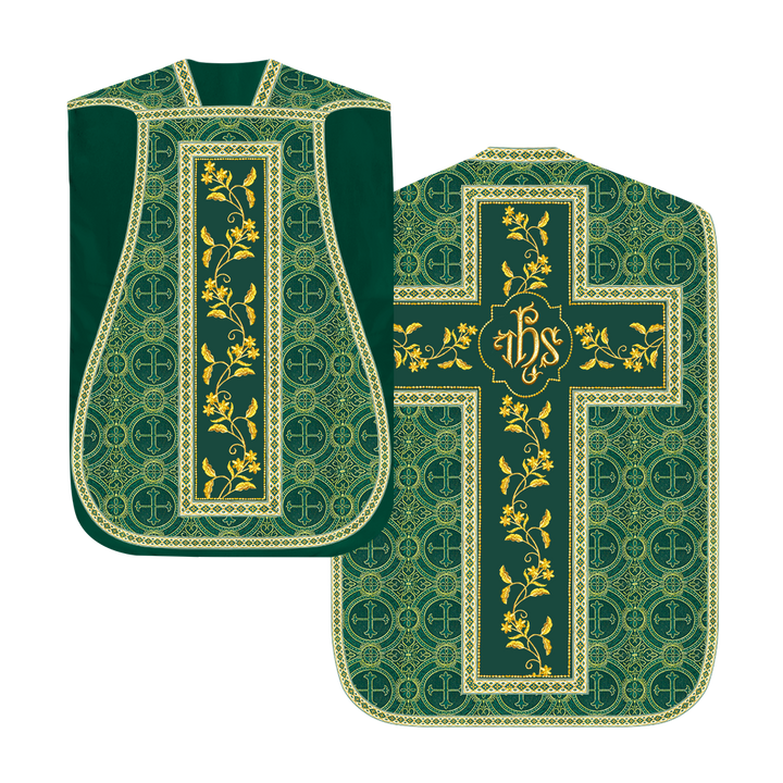 Roman Chasuble vestment with Floral Design and Trims