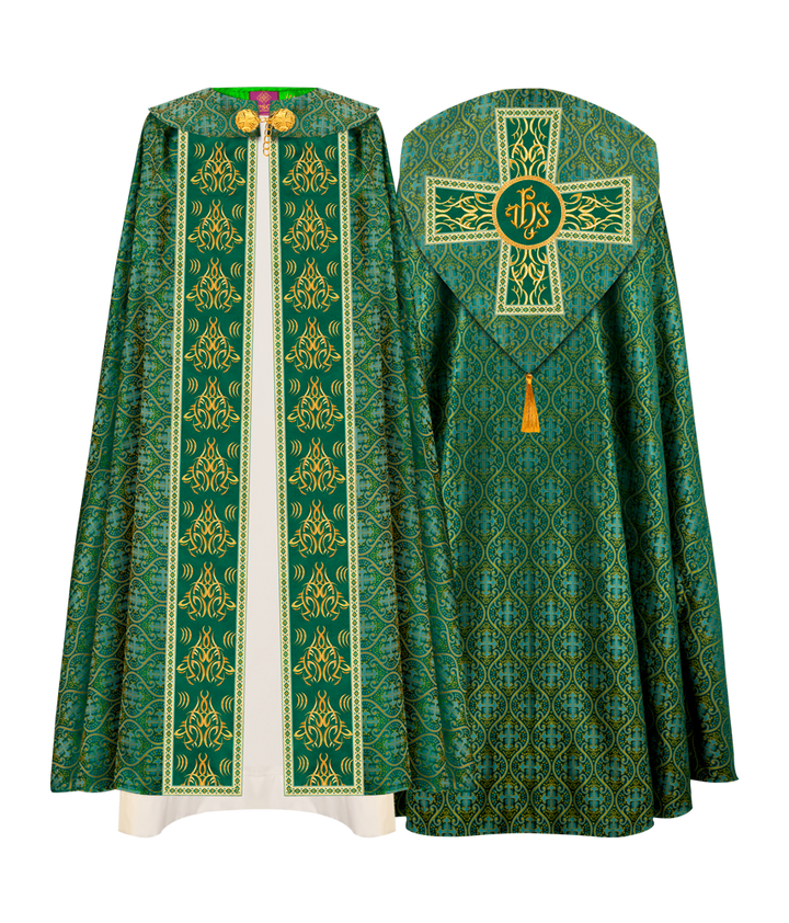 GOTHIC COPE VESTMENTS WITH LITURGICAL EMBROIDERY AND TRIMS