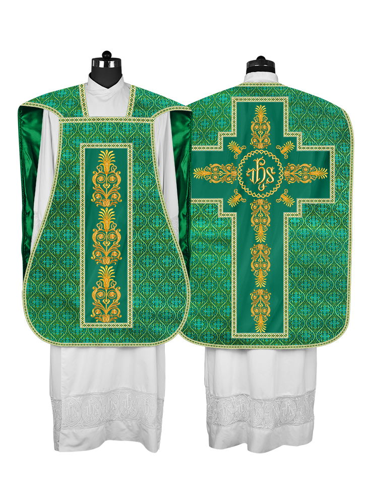 Roman Chasuble Vestments Adorned with Trims