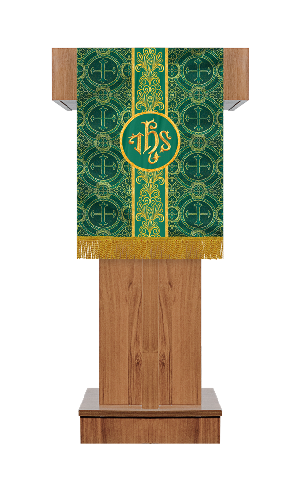PULPIT/LECTERN WITH GOLDEN EMBROIDERY TRIM