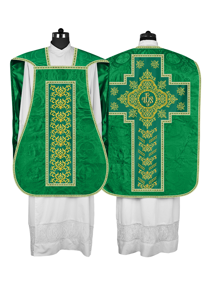 Traditional Fiddleback Vestments with Motifs and Trims