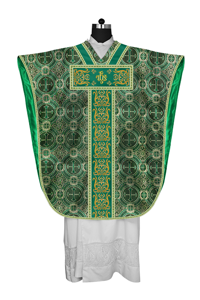 BORROMEAN CHASUBLE VESTMENT ENHANCED WITH MOTIFS AND TRIMS