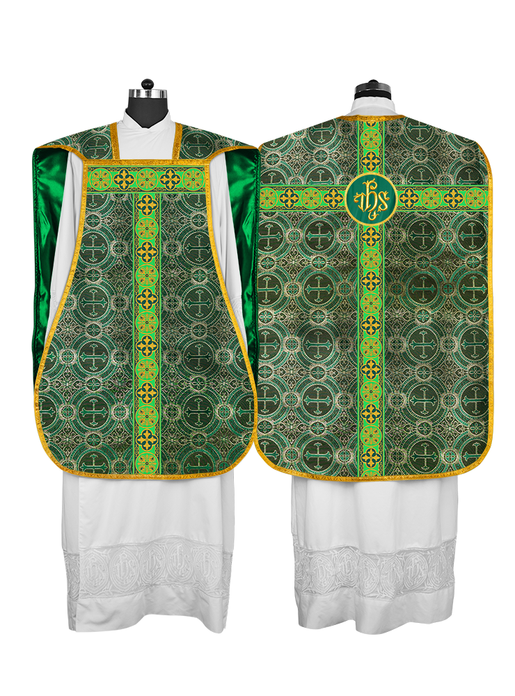 Roman Fiddleback Vestment with Motifs and Braided Trims