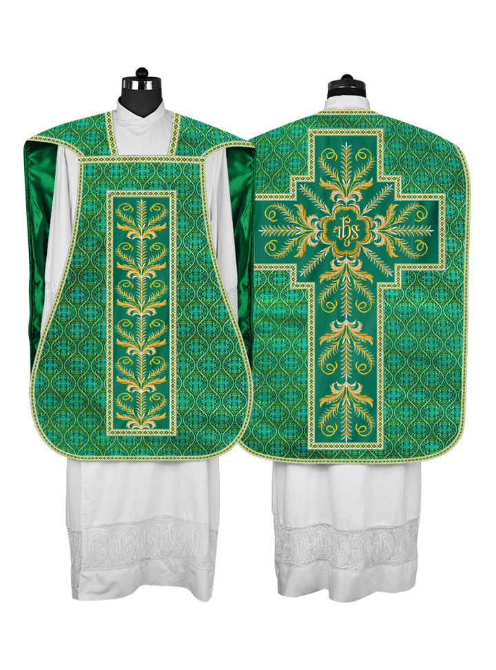 Roman Chasuble Vestment with Detailed Orphrey