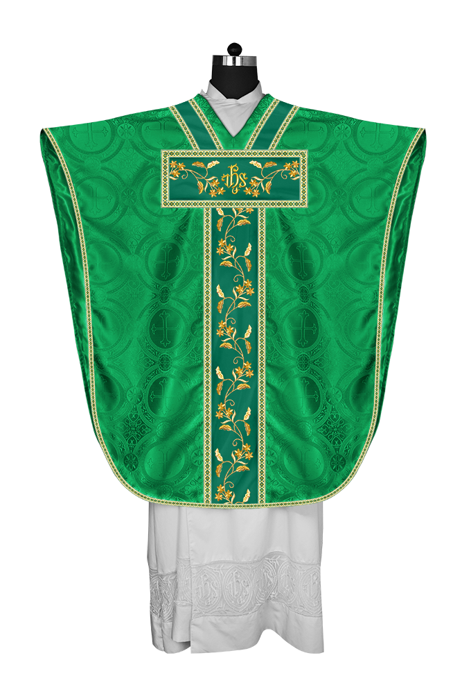Borromean chasuble vestment ornated with floral design and trims