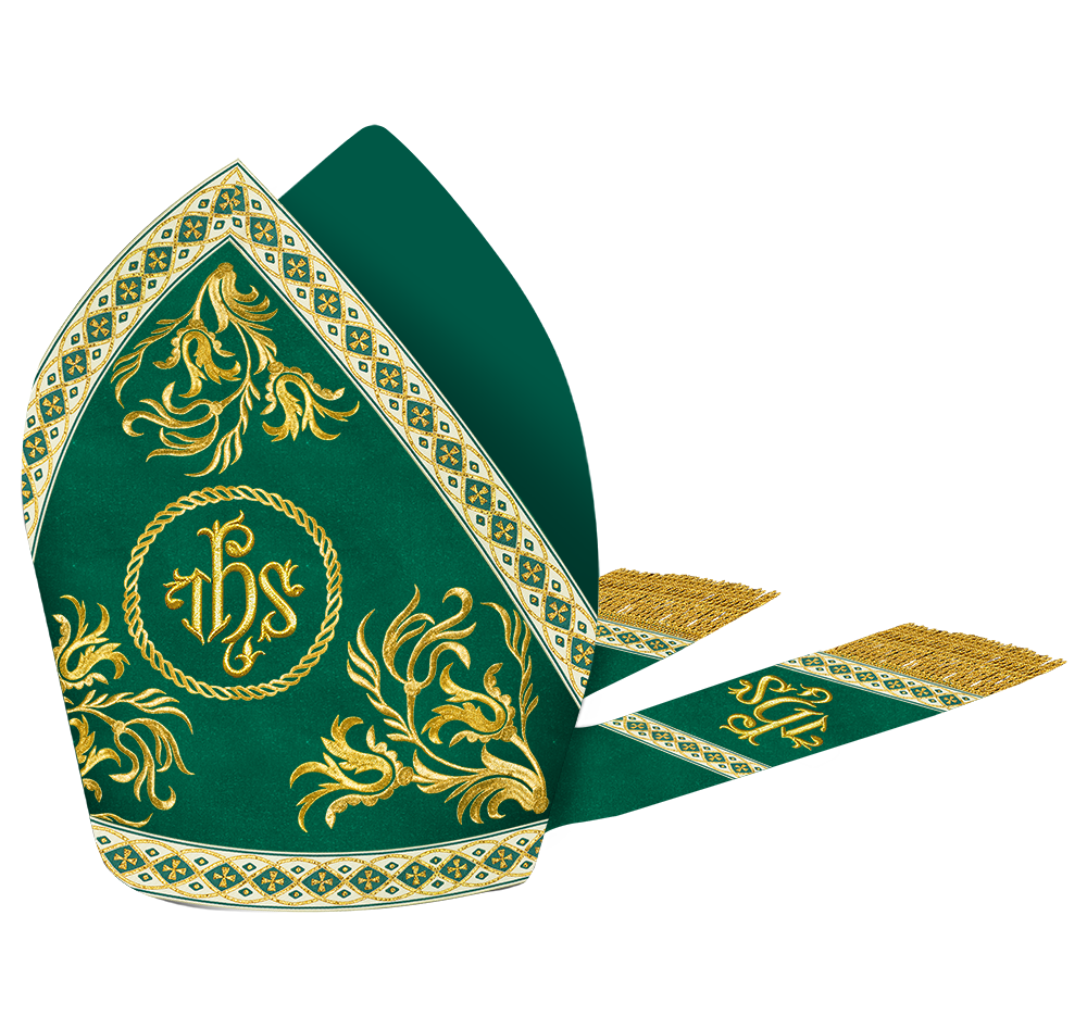 Roman Mitre with Liturgical Motif and Trims