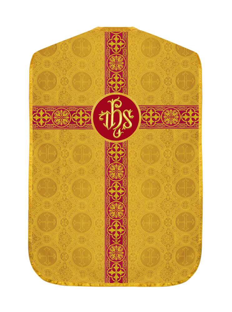 Fiddleback Vestment with Motif and Woven Braided Trims