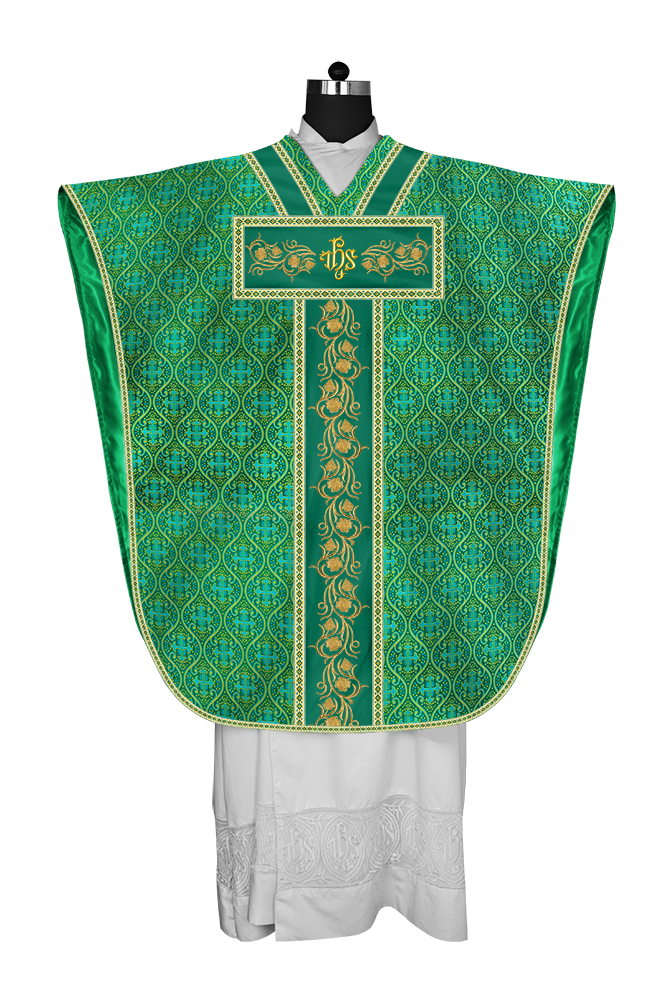 BORROMEAN CHASUBLE VESTMENT WITH GRAPES EMBROIDERY AND TRIMS