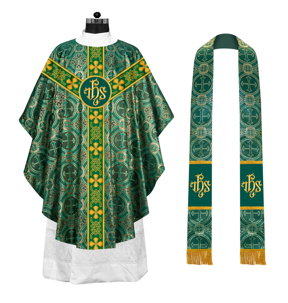 Gothic Chasuble - Y Type with woven braids