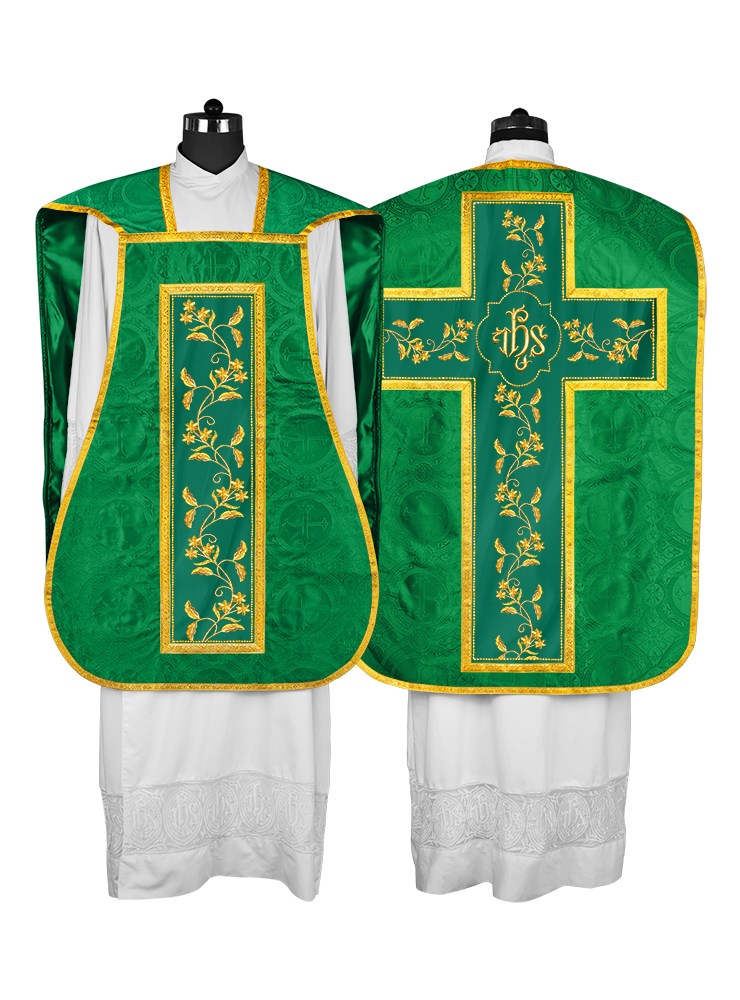 Elegant Roman chasuble vestment - Floral collection