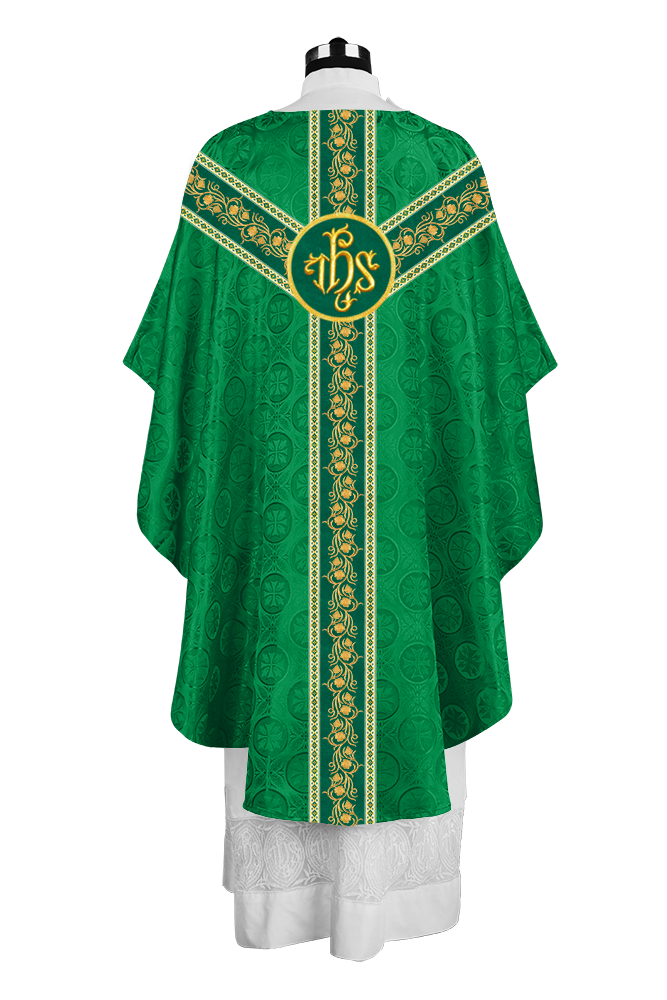Priest Gothic Chasuble with Grapes Embroidered Orphrey