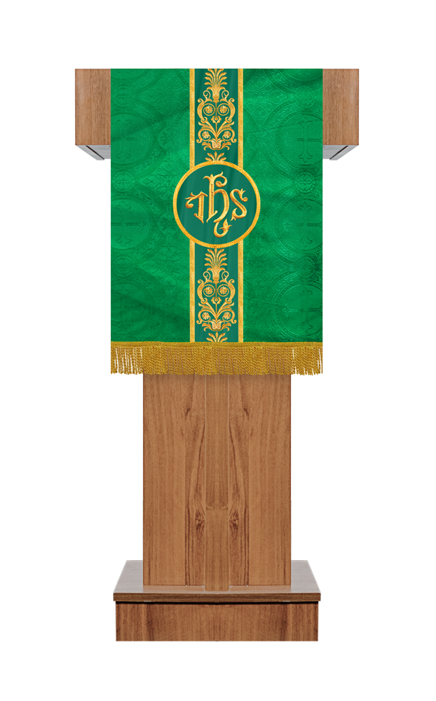 PULPIT/LECTERN WITH LITURGICAL MOTIF AND TRIM