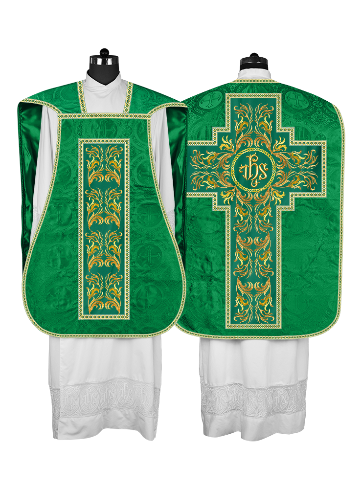 Roman Chasuble Vestment  with Woven Braids and Trims
