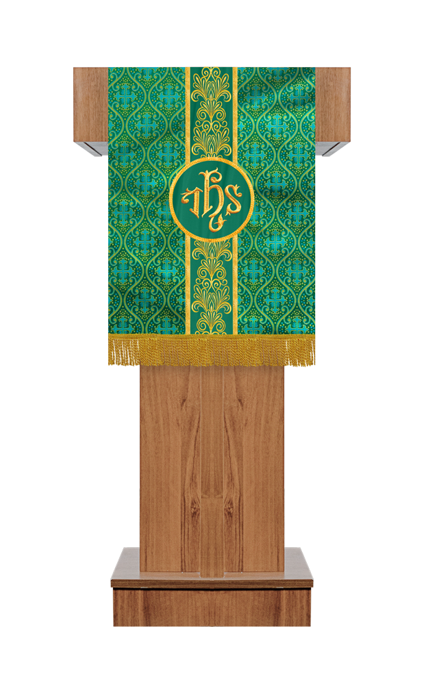 PULPIT/LECTERN WITH GOLDEN EMBROIDERY TRIM