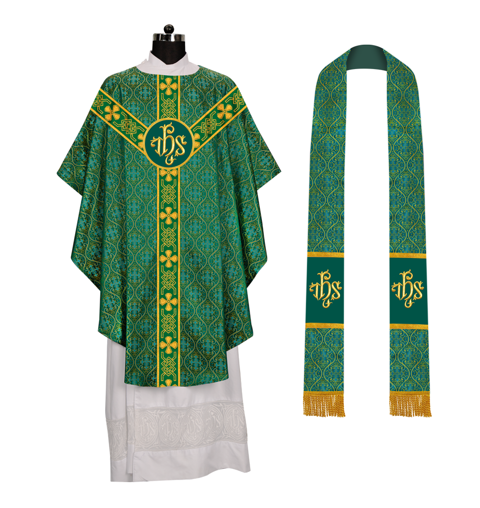 Gothic Chasuble - Y Type with woven braids