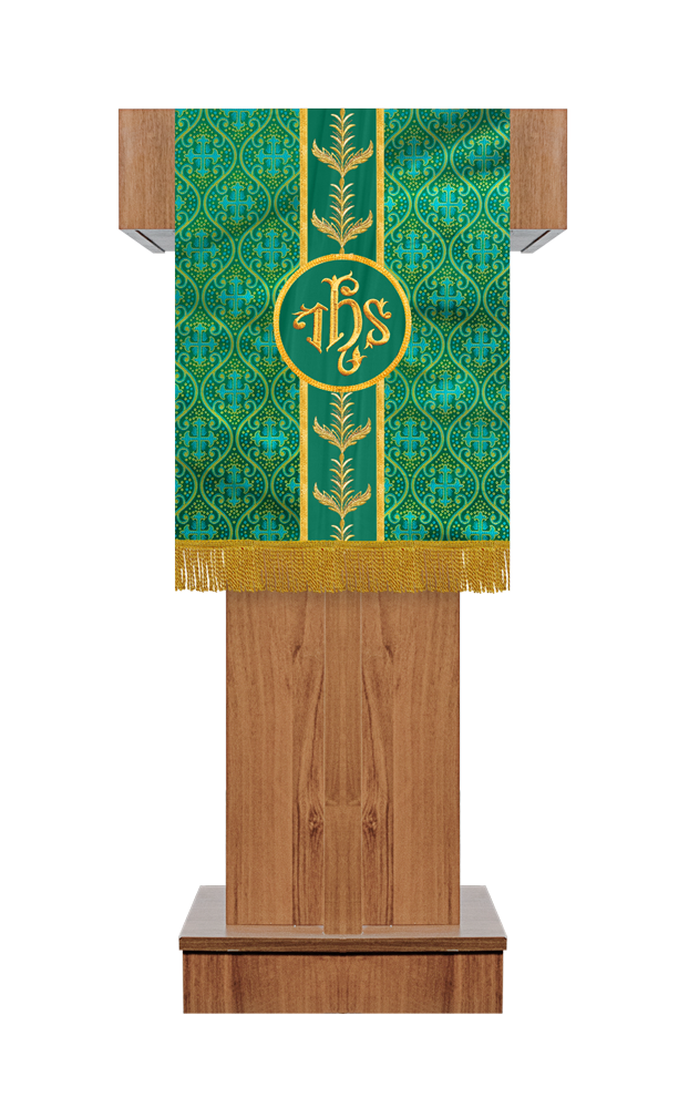 PULPIT/LECTERN WITH ADORNED WOVEN BRAID